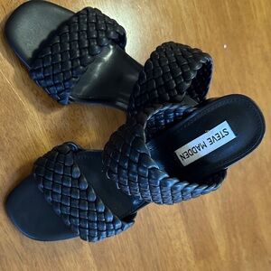 Steve Madden Black Braided Sandals